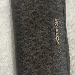 Michael Kors Dark Brown Wallet with Gold Logo